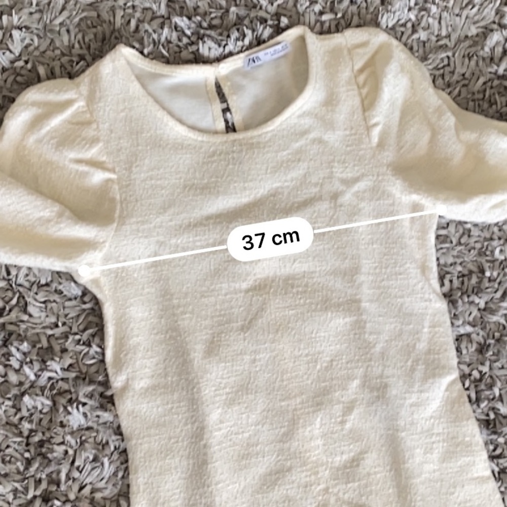 NWOT Zara Small White TEXTURED DRESS WITH VOLUME - Picture 15 of 15